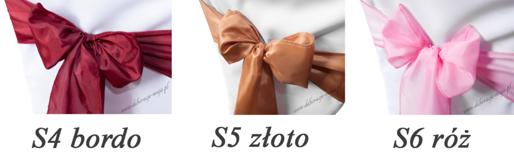 Kokardy na krzesła pokrowce na krzesła wypożyczenie wypożyczalnia Kokardy na krzesła pokrowce na krzesła wypożyczenie wypożyczalnia